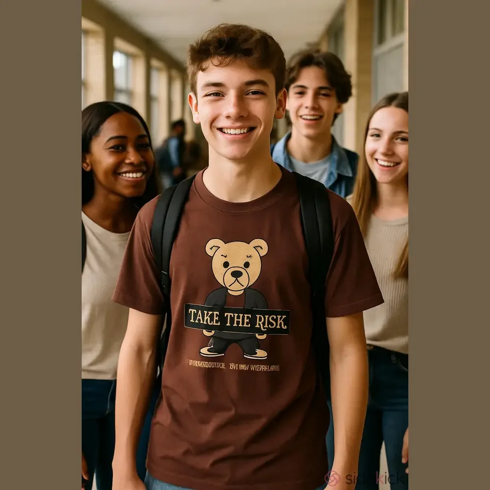 Kids Brown Bear Graphic T Shirt Large 14 16 NWT